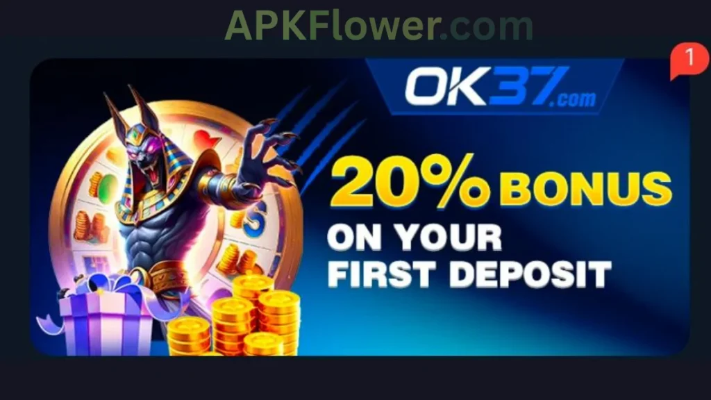 OK37 Game online new user claim 20% bonus in first deposit 